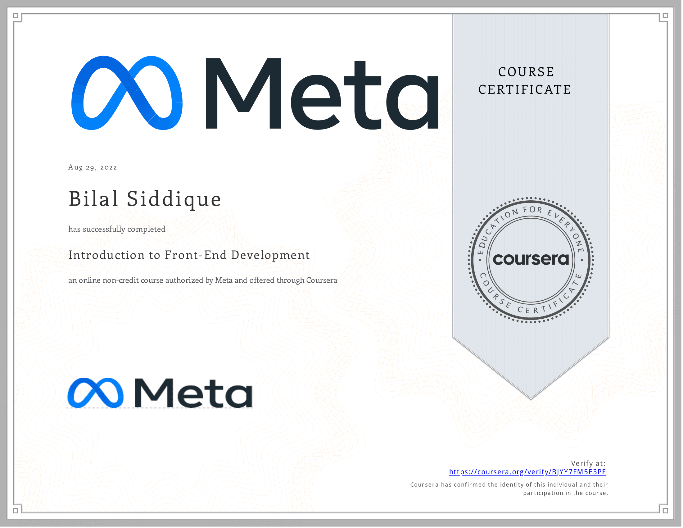 IT Fundamentals certificate