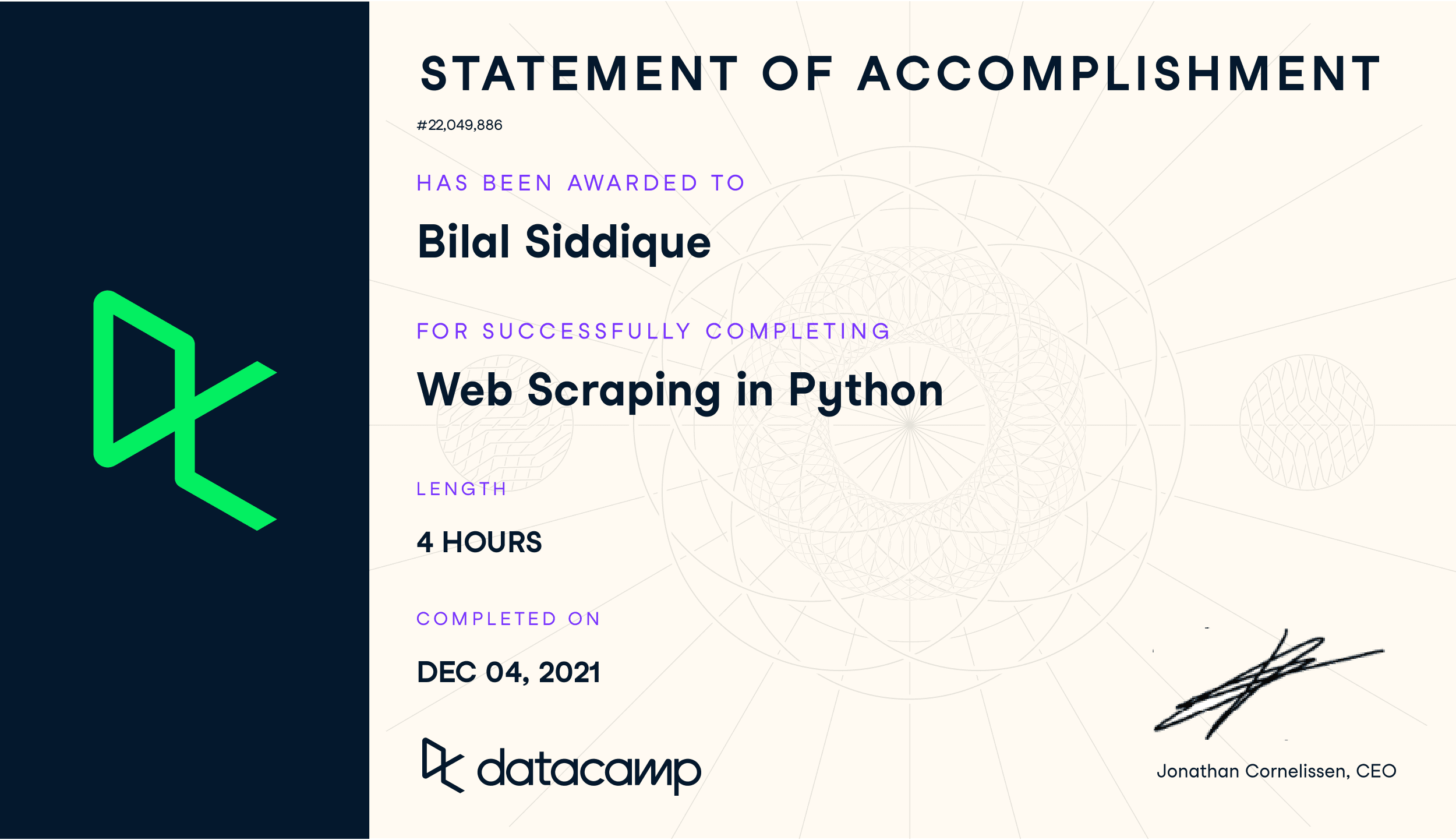Web Scraping certificate